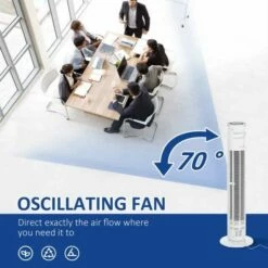 30 Inch LED Tower Fan In White 16 30 Inch LED Tower Fan In White -office furniture shop 1223060011 5