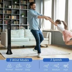 LED 36 Inch Tower Fan In Black 15 LED 36 Inch Tower Fan In Black -office furniture shop 1223060012 4