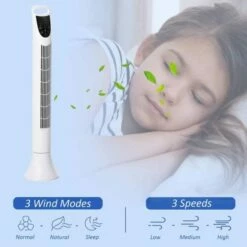 LED 36 Inch Tower Fan In White -office furniture shop 1223060014 4