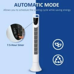 LED 36 Inch Tower Fan In White -office furniture shop 1223060014 6