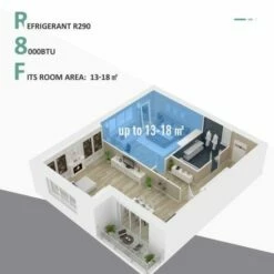 8000 BTU Portable Air Conditioner In White -office furniture shop 1223070018 4