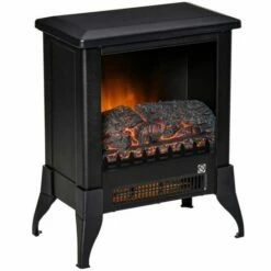 HOMCOM Electric Fireplace Stove With Flame Effect