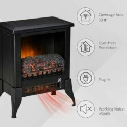 HOMCOM Electric Fireplace Stove With Flame Effect 16 HOMCOM Electric Fireplace Stove With Flame Effect -office furniture shop 1223090299 6