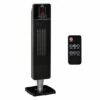 HOMCOM Ceramic Tower Heater With Remote Control And Oscillation In Black -office furniture shop 1223090304 1