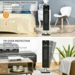 HOMCOM Ceramic Tower Heater With Remote Control And Oscillation In Black 15 HOMCOM Ceramic Tower Heater With Remote Control And Oscillation In Black -office furniture shop 1223090304 5