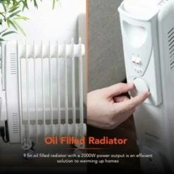 Warmlite 2000W Oil Filled Radiator - White -office furniture shop 1223091012 3