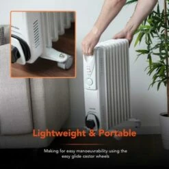 Warmlite 2000W Oil Filled Radiator - White -office furniture shop 1223091012 8