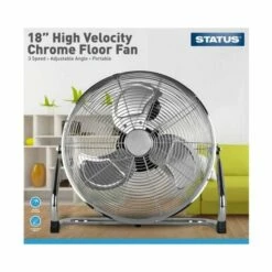 Status Floor Fan Chrome 18 Inch