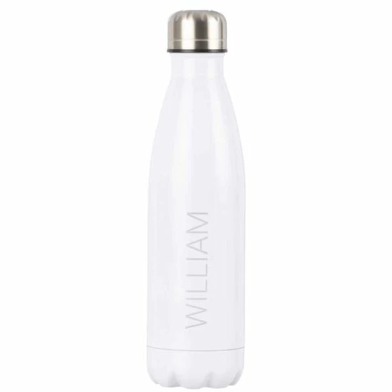 Ryman Personalised White Water Bottle With Grey Modern Style Font 4 Ryman Personalised White Water Bottle With Grey Modern Style Font - Image 2