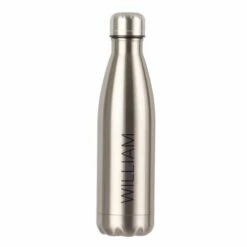 Ryman Personalised Stainless Steel Water Bottle With Black Modern Style Font