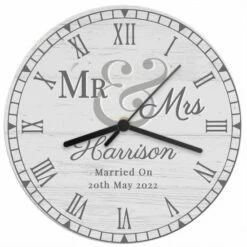Personalised Mr And Mrs Wooden Clock 7 Personalised Mr And Mrs Wooden Clock -office furniture shop 2700040162 3
