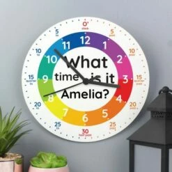 Personalised What Time Is It Wooden Clock -office furniture shop 2700040163 6