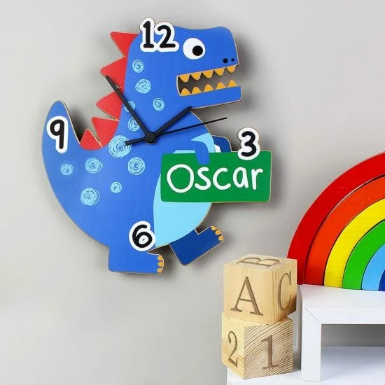 Personalised Dinosaur Shape Wooden Clock 5 Personalised Dinosaur Shape Wooden Clock - Image 3