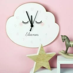 Personalised Eyelash Cloud Shape Wooden Clock -office furniture shop 2700040165 3