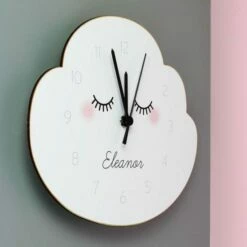 Personalised Eyelash Cloud Shape Wooden Clock -office furniture shop 2700040165 5