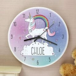 Personalised Unicorn Wooden Clock -office furniture shop 2700040168 3
