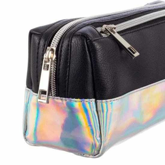 Black Silver Panel Pencil Case 4 Black Silver Panel Pencil Case - Image 2